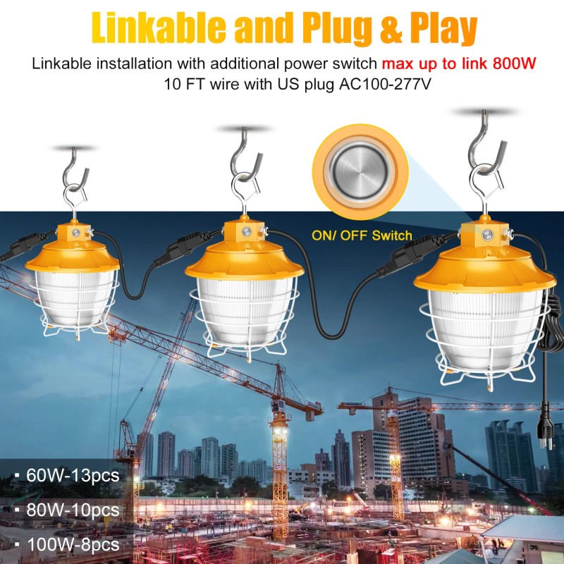 LED Construction Lights IP65 Flood Lights 100W 150W Daylight Portable