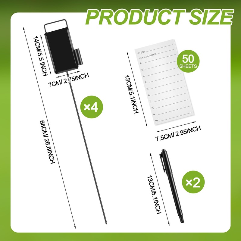 Shappy 4 Pcs Golf Metal Proximity Marker with Black Markers