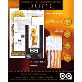 Counted Cross Stitch Kit 'Dune' - DIY Hand Embroidery Bookmark with Design Pattern