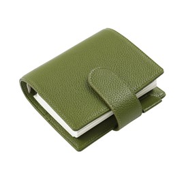 Moterm Pocket Elite Rings Planner - Genuine Leather Binder Organizer without Big Back Pocket (Pebbled-Olive, 25mm Ring)
