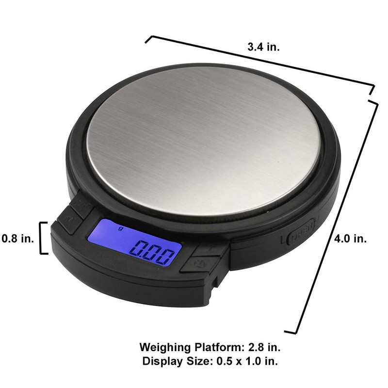 American Weigh Scales AXIS-100 Digital Pocket Scales, Stainless Steel, Backlit