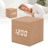 LED Wood Clock Multifunctional Large Display 3 Brightness Eye Protection