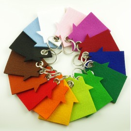 filzschneider Felt Key Fob, House with Cross, Red, Special Gift with Eyelet and Key Ring, Made in Germany