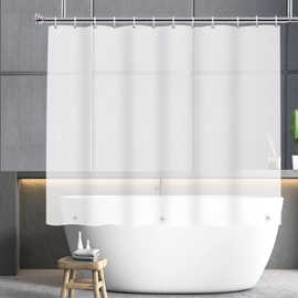 YISURE Short Frosted Shower Curtain 60 inches, PEVA Waterproof Shower Curtain Liner for Walkin Tub or Step in Tub Bathroom Curtain with 3 Bottom Magnets 70x60''