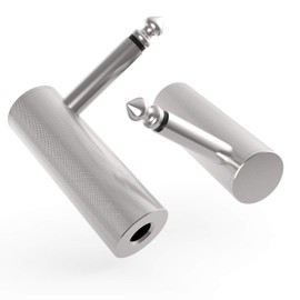 Ancable 2-Pack Premium 1/4 Inch Right Angle Guitar Cable Adapter, 6.35mm 1/4" TS Mono Male to Female Heavy Duty Metal Connector for Bottom Plug Guitar/V-shape Guitar/Front Facing Jack Guitar