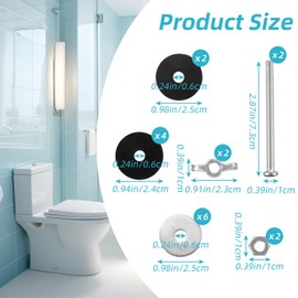 2pcs Toilet Tank Bolts,Heavy Duty Toilet Tank Bolts And Washers,Waterproof Stainless Steel Toilets Seat Screws And Rubber Washers Gaskets,Toilets Seat Bolt Replacement Kit With Extra Long Nut