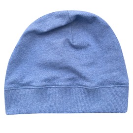 Wollhuhn Eco Lightweight Beanie Hat Plain or with Stars (Made of Eco Fabrics, Organic) for Girls and Boys, 20150225, Plain / plain denim blue