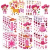 24 Sheets Make a Face Pink Cowboy Sticker – Western