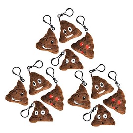 Shop Zoombie Emoji Poop Plush Key Chain Backpack Clips 2.75" - 12 Pack Assorted