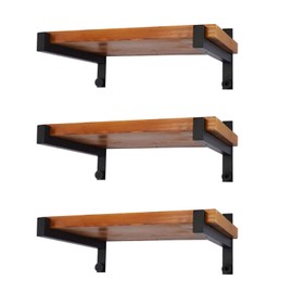 6 Pcs Heavy Duty Shelf Brackets 10 Inch Wall Mounted Industrial Metal Shelving Supports with Lip