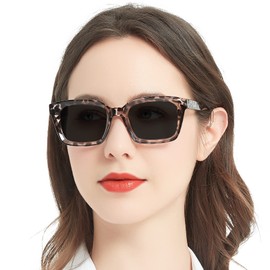 MARE AZZURO Bifocal Sunglasses Women Outdoor Reading Glasses Square Reader Sunglasses 1.0 1.5 2.0 2.5 3.0 3.5 4.0 (Brown, 3.00)