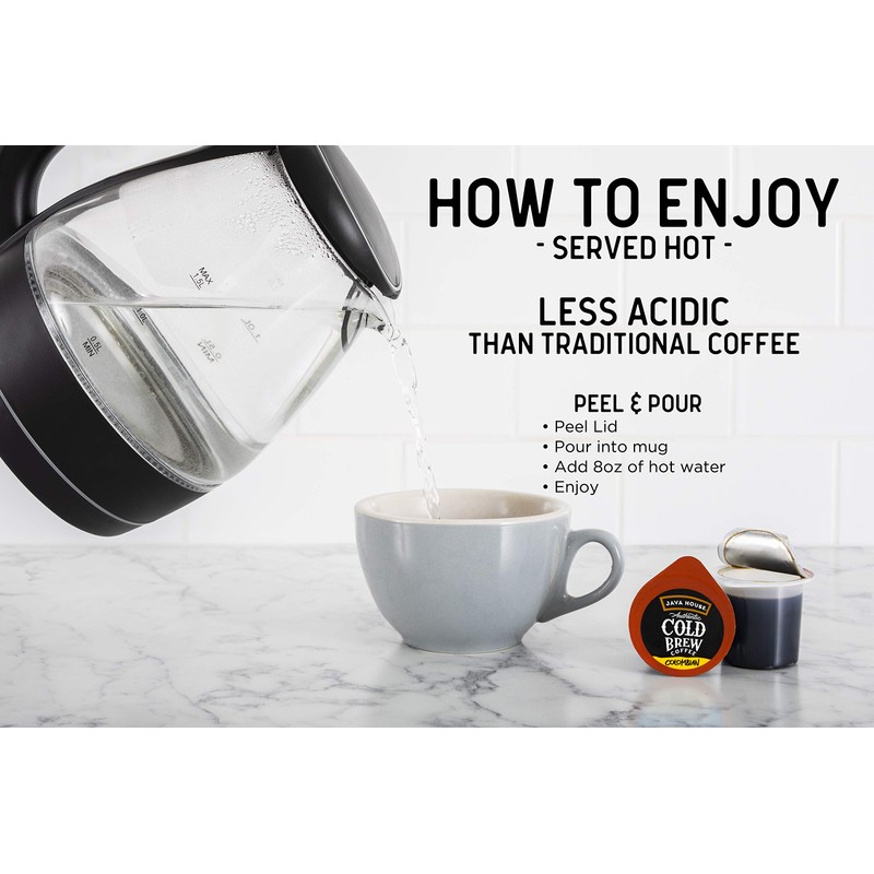 Java House Cold Brew Coffee Concentrate Single Serve Liquid Pods,
