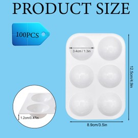 100 Pcs White Plastic Paint Tray Palette,6 Well Rectangular Watercolor Mixing Palette Bulk,Paint Holder Tray Acrylic Painting Palettes,Paint Trays for Kids Adult Student Artist DIY Craft Art Class