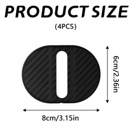 4PCS Car Door Lock Latches Cover, Carbon Fiber Door Lock Latches Protector, Automotive Strike Protection Trim Decoration Accessories, Universal for Most Cars (Black)