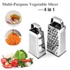 Stainless Steel Box Grater, Multifunctional 4 Sided Handheld Safe Vegetable