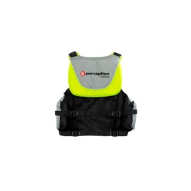 Perception Kayaks Hi-Fi Kayaking Life Jacket | Easy Access Zippered Pockets | USCG Approved PFD - UL Type 3 | Paddle Sports Life Vest | XS - Small, Green/Grey