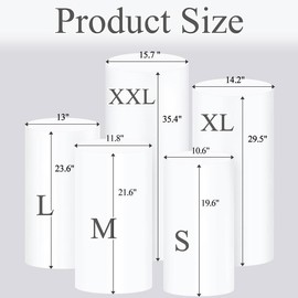 Cylinder Pedestal Stand Covers Spandex Flexible Display Box Stand Covers for Birthday Party Wedding  Shower Decoration- Only Stand Covers Included Set of 5 White - Color: White, Size: Set of 5