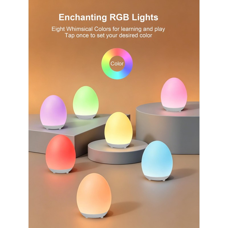 kismee Children's Night Light, Bedside Lamp with Touch Control, Dimmable,Timer