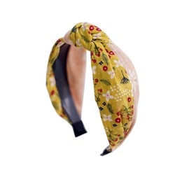 DILBABA Women's Fashion Headbands - Vintage Ethnic Style Wide Knot Hair Accessories For Women (10-Yellow, One Size)
