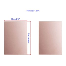 Aoje-Link Double Sided Copper Clad PCB Laminate Circuit Board, FR-4 Glass Fiber, 100 x 70 x 1.5mm, 5pcs