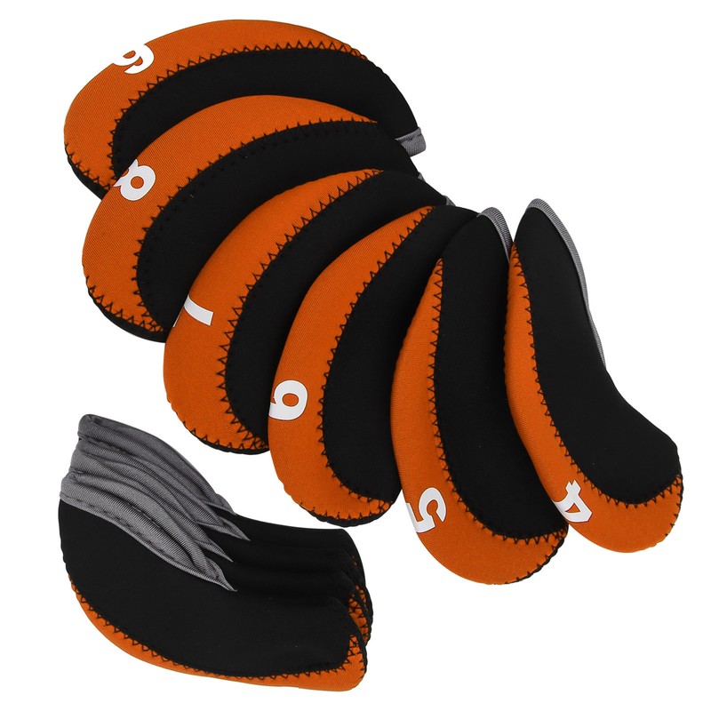 10Pcs/set Leather Golf Club Iron Head Covers Golf Putter Club