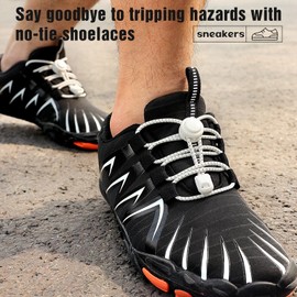 Stepace [2 Pairs] No Tie Elastic Shoe Laces for Adults and Kids - One Size Fit All White