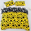 CLOTHKNOW Dark Yellow King Comforter Set 3Pcs Black Dot Bedding
