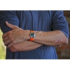 Da Luca Braided Nylon Perlon Watch Strap - Orange (PVD Buckle) : 20mm