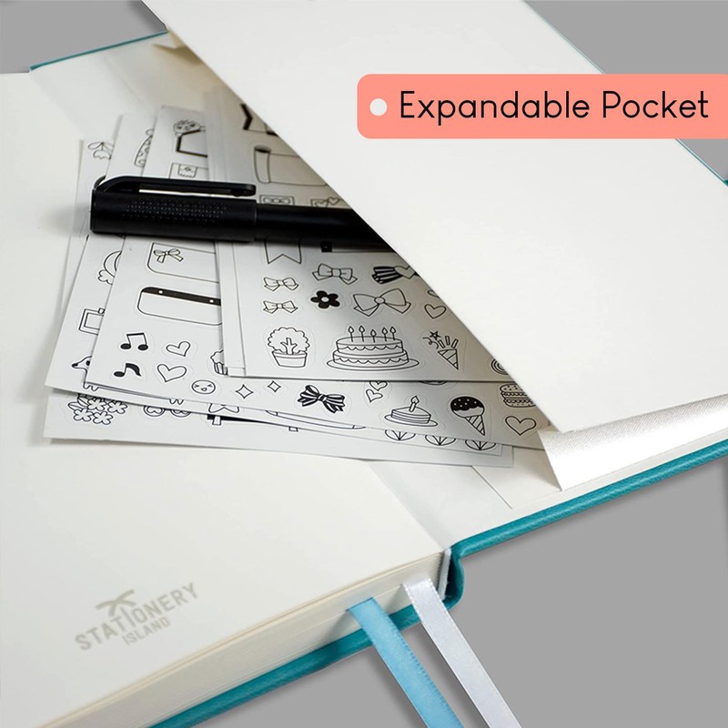 STATIONERY ISLAND Notebook A5 Lined Journal Hardcover with 120 g/m²