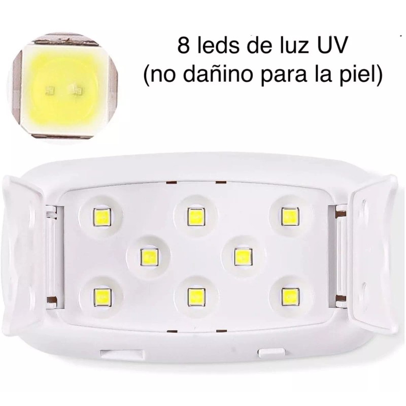 Luz uñas gelish Mini Lampara Secado De Uñas Led Uv