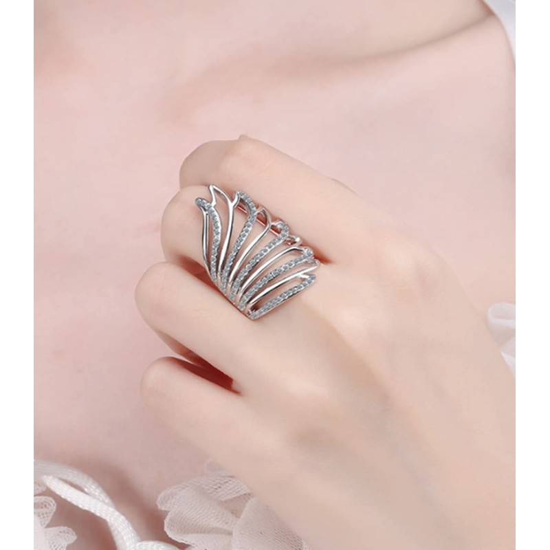 Stacking Angle Wing CZ Statement Adjustable Wrap Promise Wide Layered