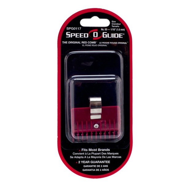 Speed O Guide Universal Clipper Red Comb Attachment 1/16" No #00 Barber Salon by Speed O Guide