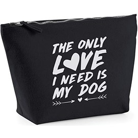 Hippowarehouse The Only Love I Need Is My Dog printed make up cosmetic wash bag 18x19x9cm