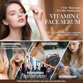 Sérum Facial De Vitamina C Con Glutatión, Ácido Hialurónico 4D Y Aloe Vera  Ampolla Ligera Iluminadora E Hidratante Para El Cuidado Diario De La Piel