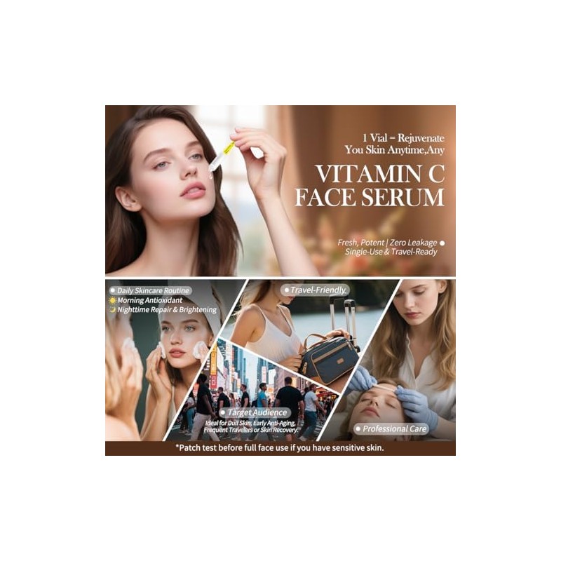 Sérum Facial De Vitamina C Con Glutatión, Ácido Hialurónico 4D