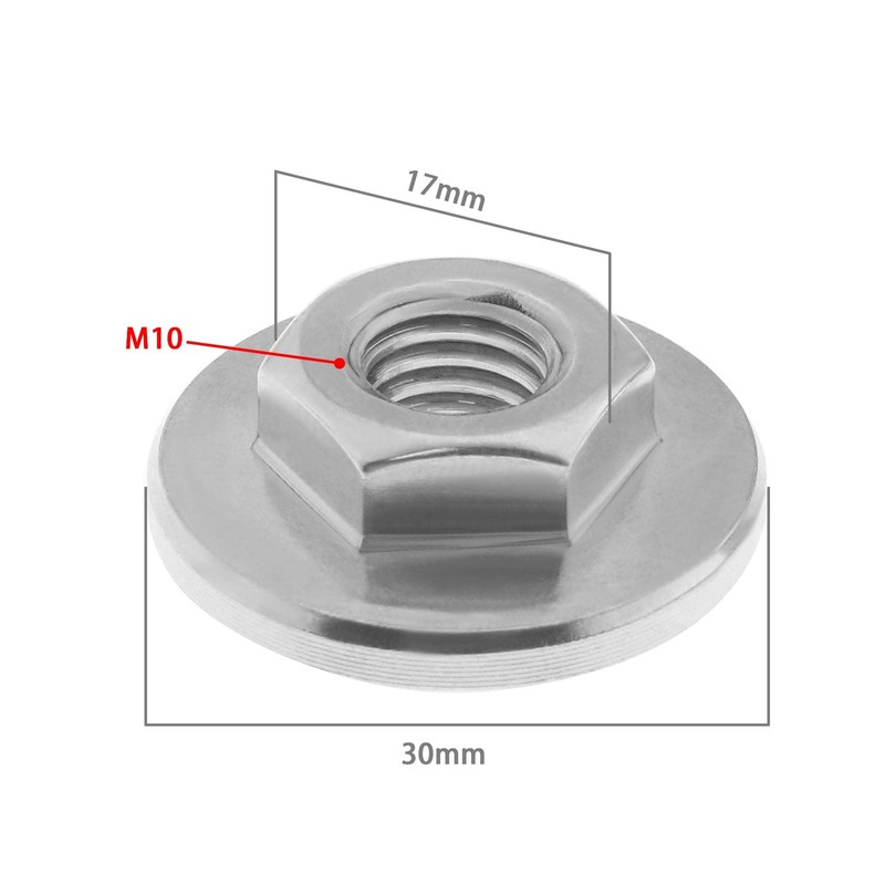 eMagTech 2 Sets Flange Nuts M10 Thread Hex Flanged Locknut