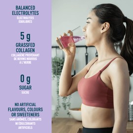 Organika Organika Canadian-Made Electrolytes + Enhanced Collagen - Wildberry Flavour - Sugar-Free Hydration | 5g Protein + 100% of Daily Vitamin C | 360g, 30 Servings
