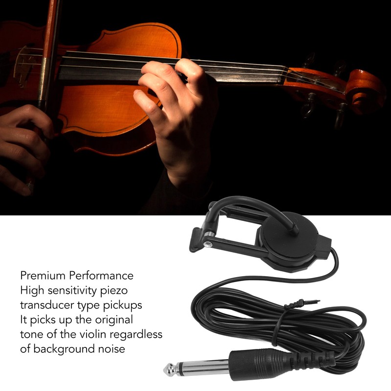 Violin Pickup Professional High Sensitivity 6mm Jack Compact Portable Clip