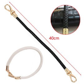 Gativs Leather Handbag Handles Pack of 2 Replacement Black White Braided Handles 40 cm Bag Handles Handbag Straps Replacement Handle Replacement Handle DIY Bag Accessories for Purse Shoulder Strap