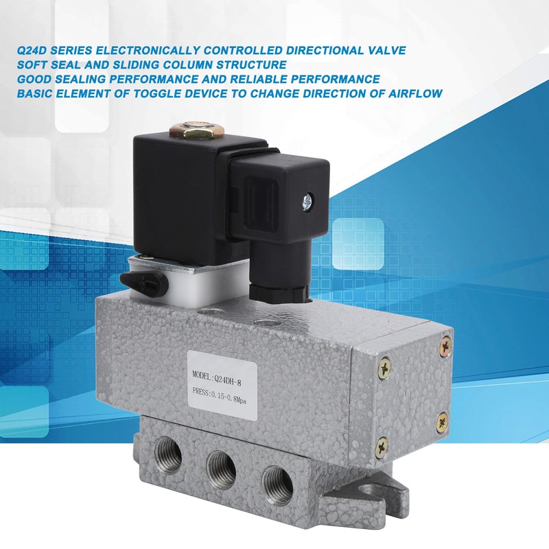 Electric Solenoid Valve G1/4in 2 Position 4 Way Square Single