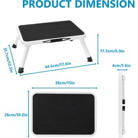 Simple Deluxe Step Stools Foldable, Heavy Duty Foot Stool with Non-Slip Paltform & Feet, Folding Step Ladder for Adults or Kids in Kitchen, Home, 330 Lbs Capacity