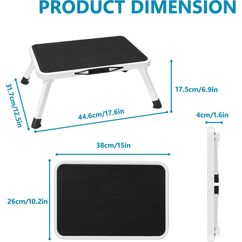 Simple Deluxe Step Stools Foldable, Heavy Duty Foot Stool with
