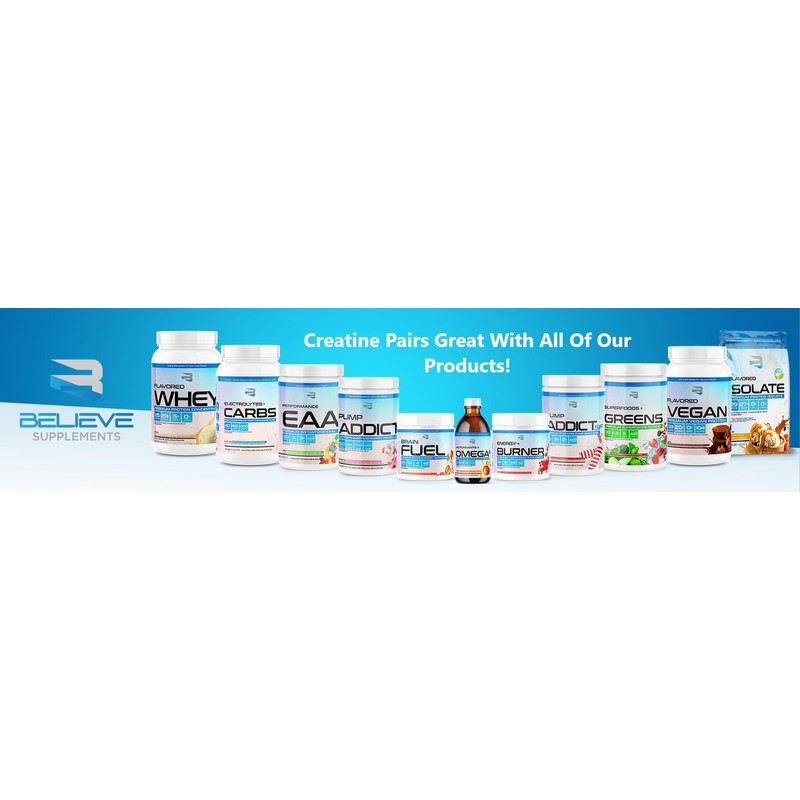 Believe Supplements Believe Micronized Creatine - Premium Micronized Creatine Monohydrate,