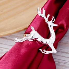 TOPBATHY Elk Deer Napkin Rings Christmas Reindeer Napkin Rings 6PCS Table Decorative Ornament for Christmas Wedding Parties Thanksgiving Everyday Use