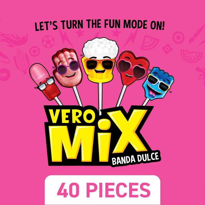 Vero Mix Banda Dulce Assorted Sweet Lollipops, Artificially Flavored, 1