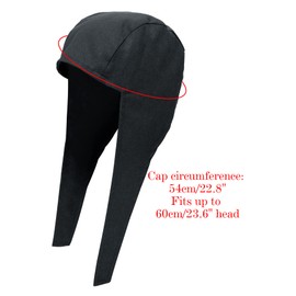 PROCOS Medieval Coif Cap, Linen Hats Bonnet with Ear Flaps Victorian Cosplay Accessory (Black)