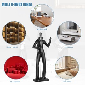 LSBDJDL Music Decoration Figurine Music Decoration Guitarist Statue Singer Statue Saxophone Statue Modern Sculpture Home Decoration Housewarming Gift (Vocalist), L6.1*W2.9*H10.6in