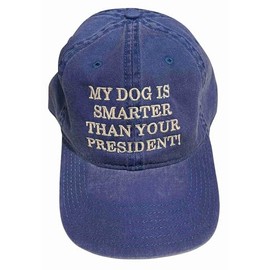 NanoHawk My Dog is Smarter Than Your President 2128 - Embroidered Adjustable Cap, Freedom-Blue