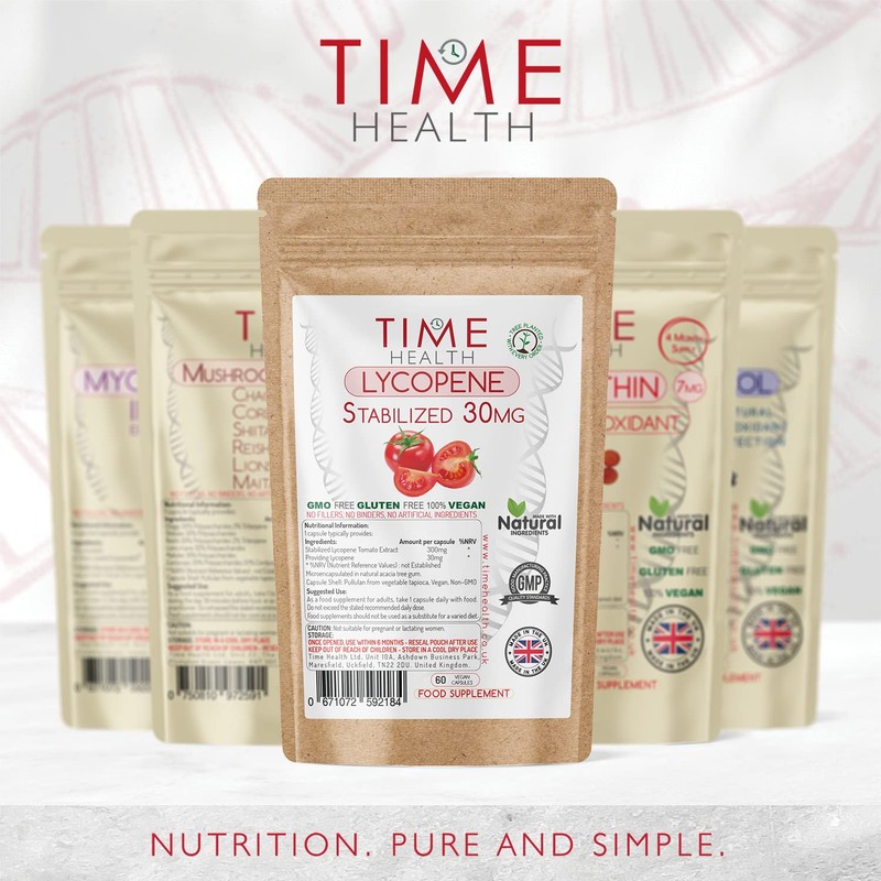 Lycopene – 30mg per Capsule – Stabilized, Microencapsulated Formula –