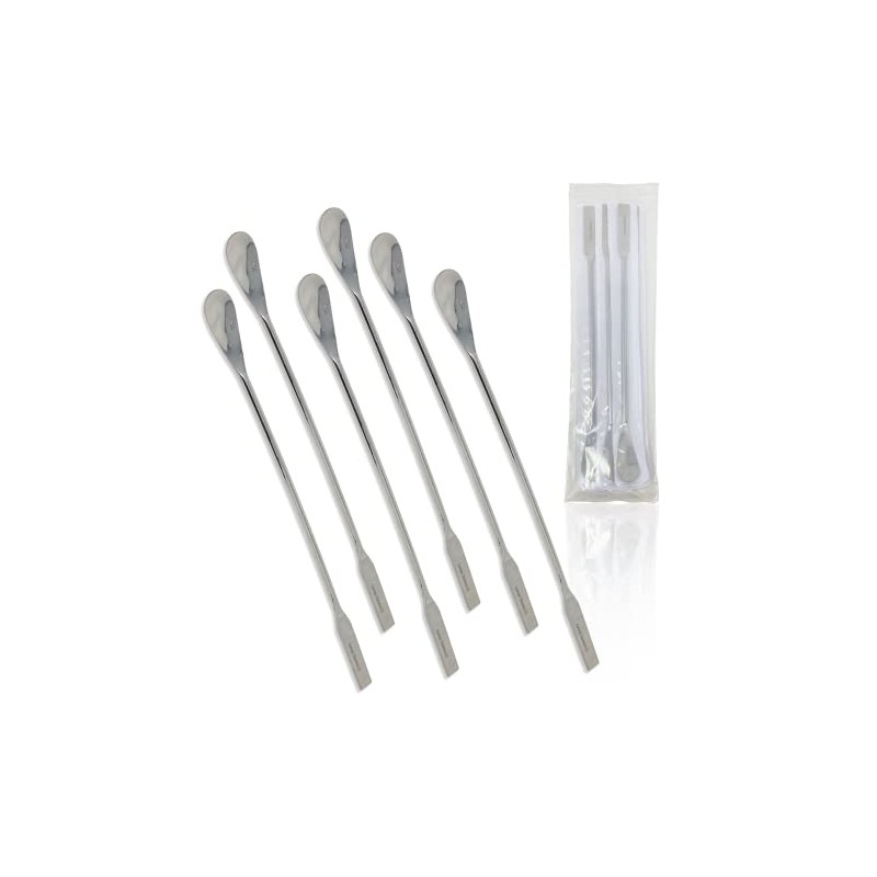 Scientific Labwares Stainless Steel Lab Spatula with Flat Square/Spoon Ends